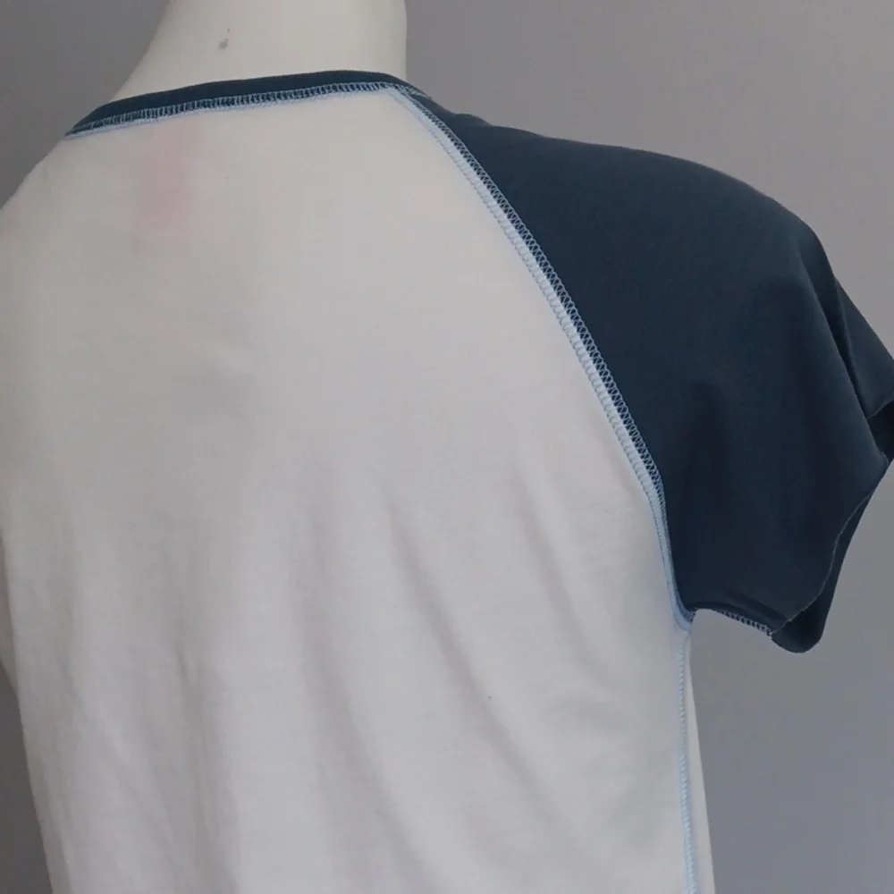 Two NWOT XL short sleeve top. White & blue shirt. Streetwear Yoga Activewear